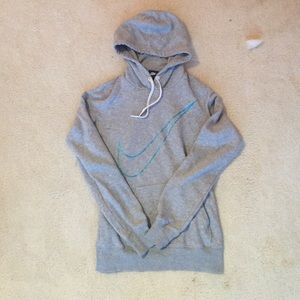 Gray Grey Nike Hoodie Blue Nike sign so cute!😍💙
