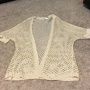 Cream knit kimono