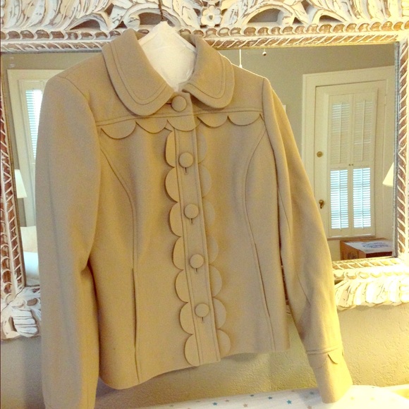 Boden Scalloped Pea Coat Sz 2P