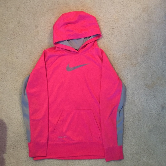 Nike Hoodie Pink and grey Pockets Hood. so cute💕