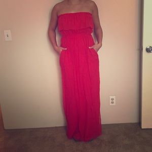 Red maxi dress