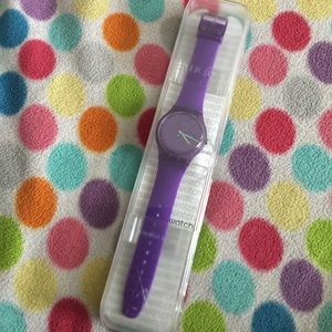 Purple Swatch Watch. With warranty