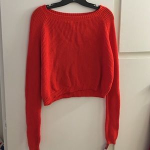 Red crop sweater