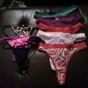 Victoria secret 5 thongs and 3 misc thongs