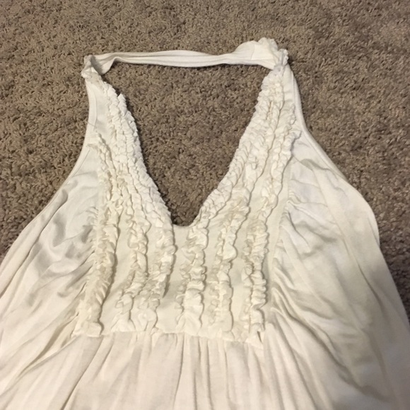 Cream Halter Top with Ruffles - Picture 2 of 2