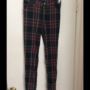 Harajuku Mini Tartan Skinny Zipper Pant Mini Pants