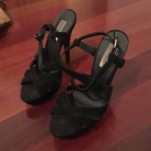 Black strappy heels