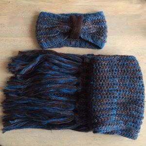 Knit scarf with matching headband