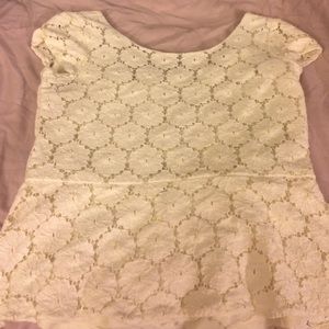 Cream lace peplum top