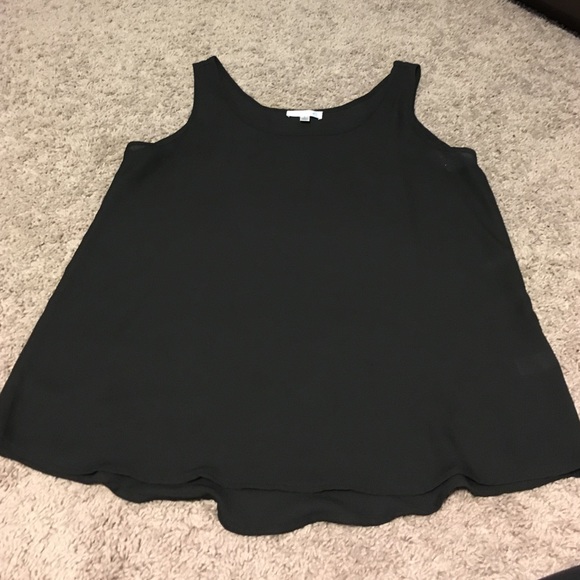 Black silk tank top