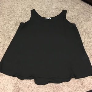 Black silk tank top