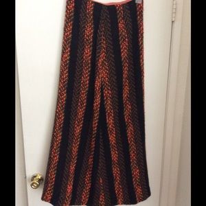 1970's Vintage Chevron Slubby Maxi Skirt