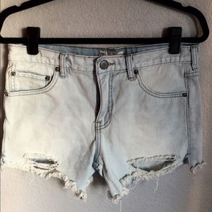 Free People light wash cutoff shorts