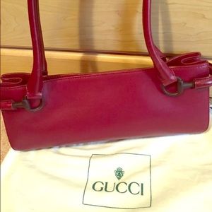 100% AUTHENTIC GUCCI HANDBAG BURGUNDY LEATHER