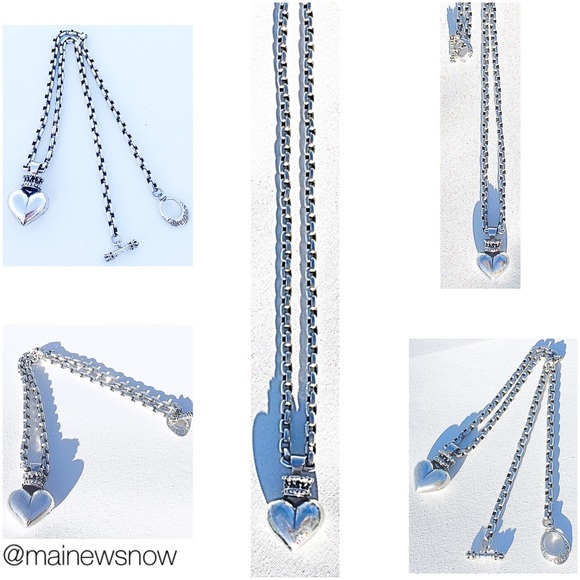 King Baby: Sterling Silver Chain Necklace W/Heart