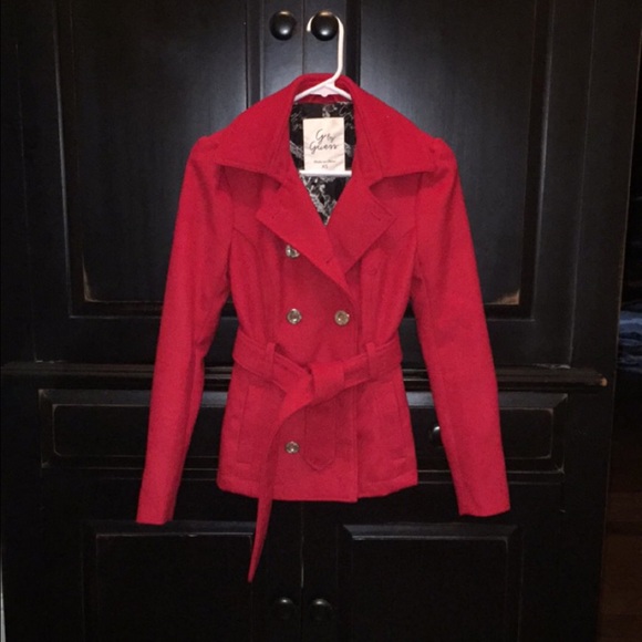 Red pea coat