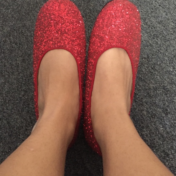 Red glitter shoes