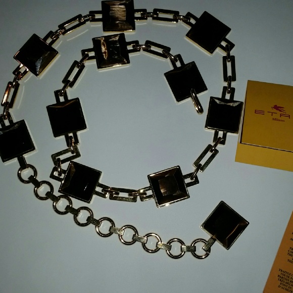ETRO gold tone jewel chain link belt - NEVER WORN