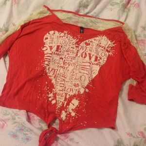 Lacey sleeved full tilt top