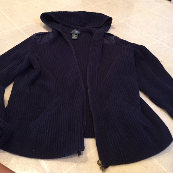 NAVY RALPH LAUREN KNIT HOODIE