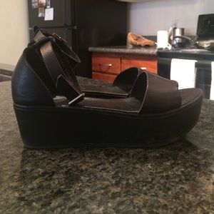 Top shop black flatforms