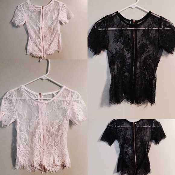 BOGO SALE🎈White Lace Crop Top - Picture 2 of 3