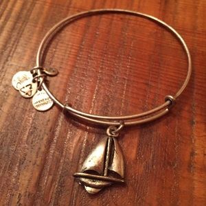 Silver Alex and Ani sailboat bracelet