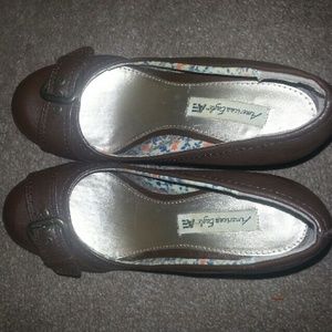 Brown wedge shoes