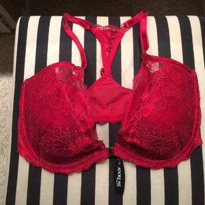 Gorgeous Red Lace Front Closing Bra
