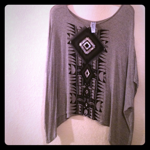 Tribal print oversized tunic