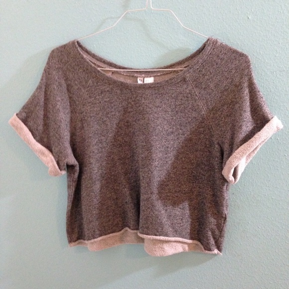 H&M Gray Terry Cloth Crop Top