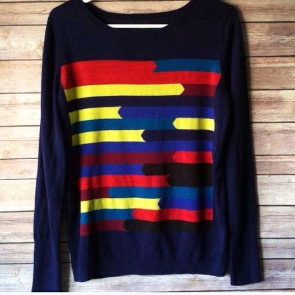 Navy blue sweater& plaid shirt bundle