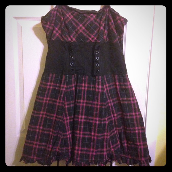 Tripp Corset Plaid Bustle dress