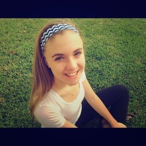 Navy and White Chevron Headband