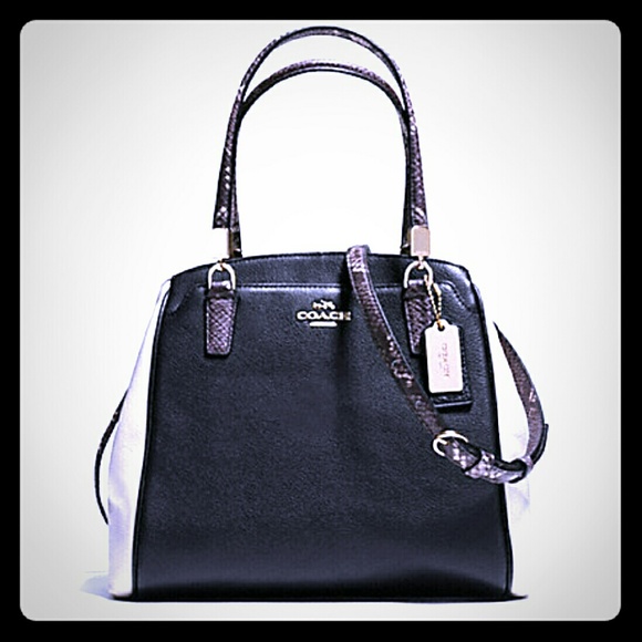 Coach Handbags - SOLD--Coach Exotic Trim Leather Minetta