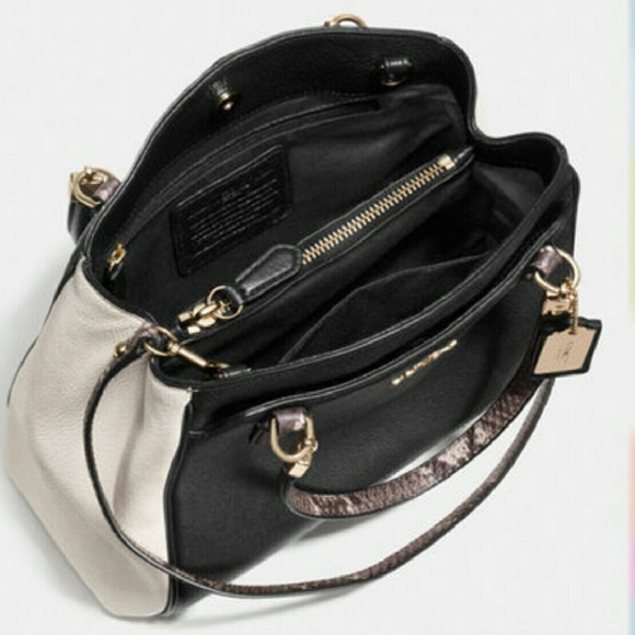 SOLD--Coach Exotic Trim Leather Minetta - Picture 2 of 3