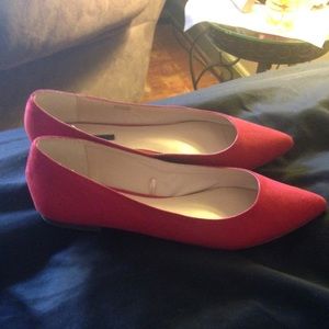 Red Forever 21 pointed toe flats