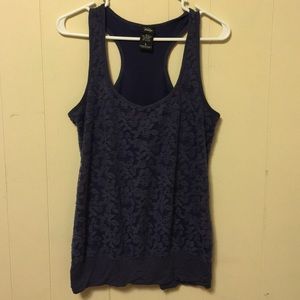 Vanity Racerback Tank with Faux Lace Overlay
