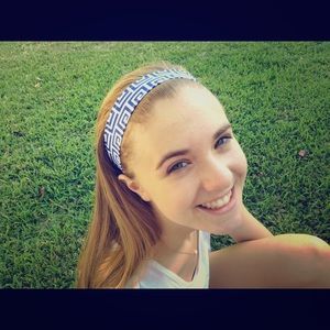 Royal Blue and White Greek Keys Headband
