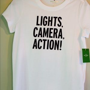 Kate Spade Lights, Camera, Action White T