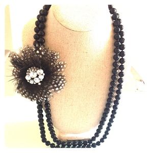 Elegant Double Wrap Necklace + Detachable Brooch