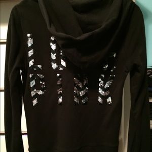 VS Pink Sequined Zip-up hoodie