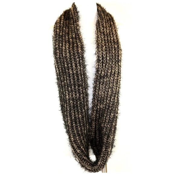 Soft Black & Gold Infinity Scarf - Picture 3 of 4