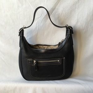 Coach Vintage Small Black Leather Pebbled Handbag