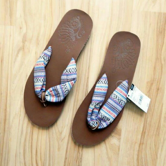 Tribal Fabric Flip Flops