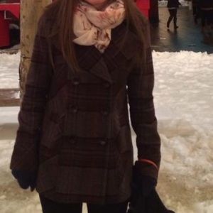 Small Wine plaid Peacoat