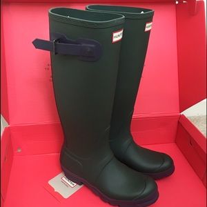 Authentic womens original Hunter stripe rain boots