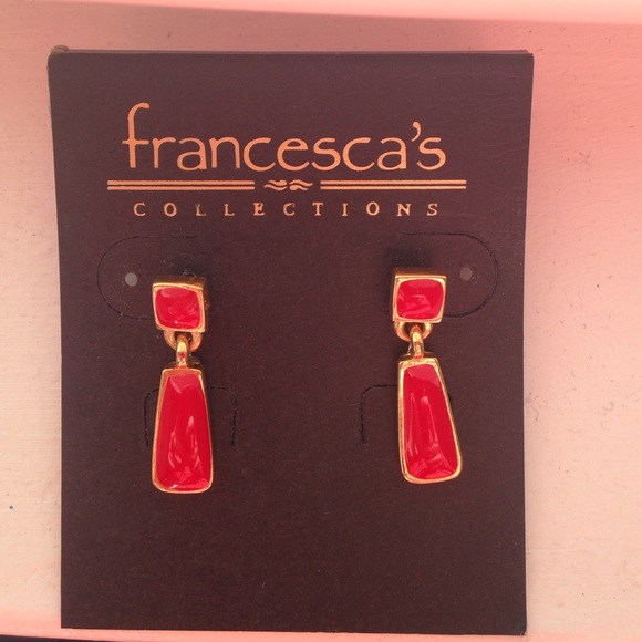 Red and gold earrings