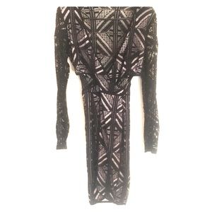 long sleeve detailed cutout dress