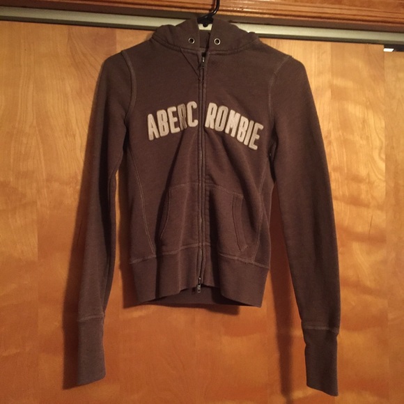 Abercrombie & Fitch brown/tan zip up hoodie sz S